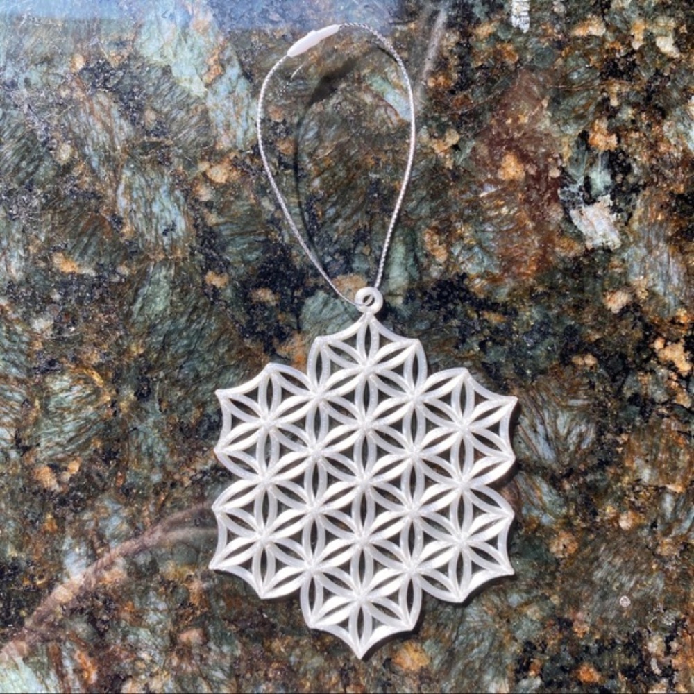 Pearly White Snowflake Ornaments (Set of 12) - Picture 3 of 6